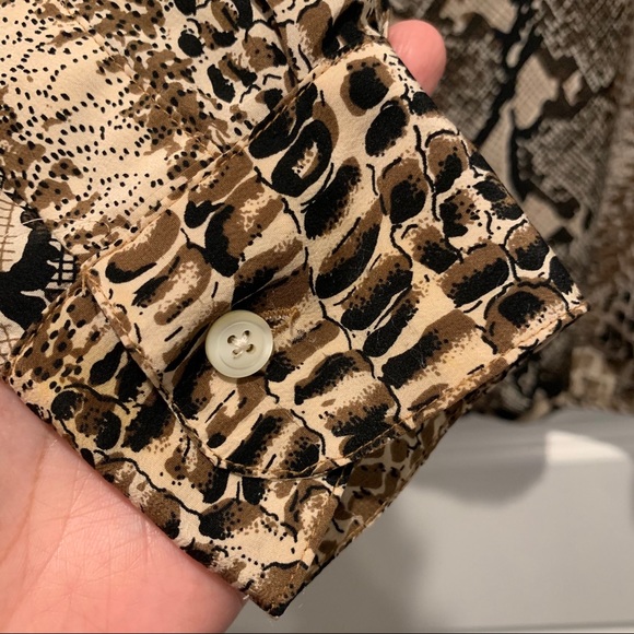 Silk Snake Print Blouse size L - Picture 5 of 7